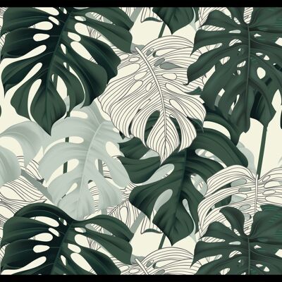 "Green And White Leafes" Napfunterlage - 40x30