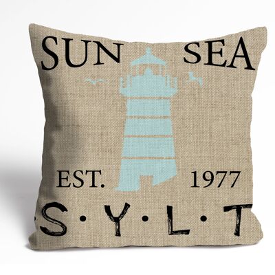 "Sun Sea - Sylt" Kissenbezug - 40x40 cm