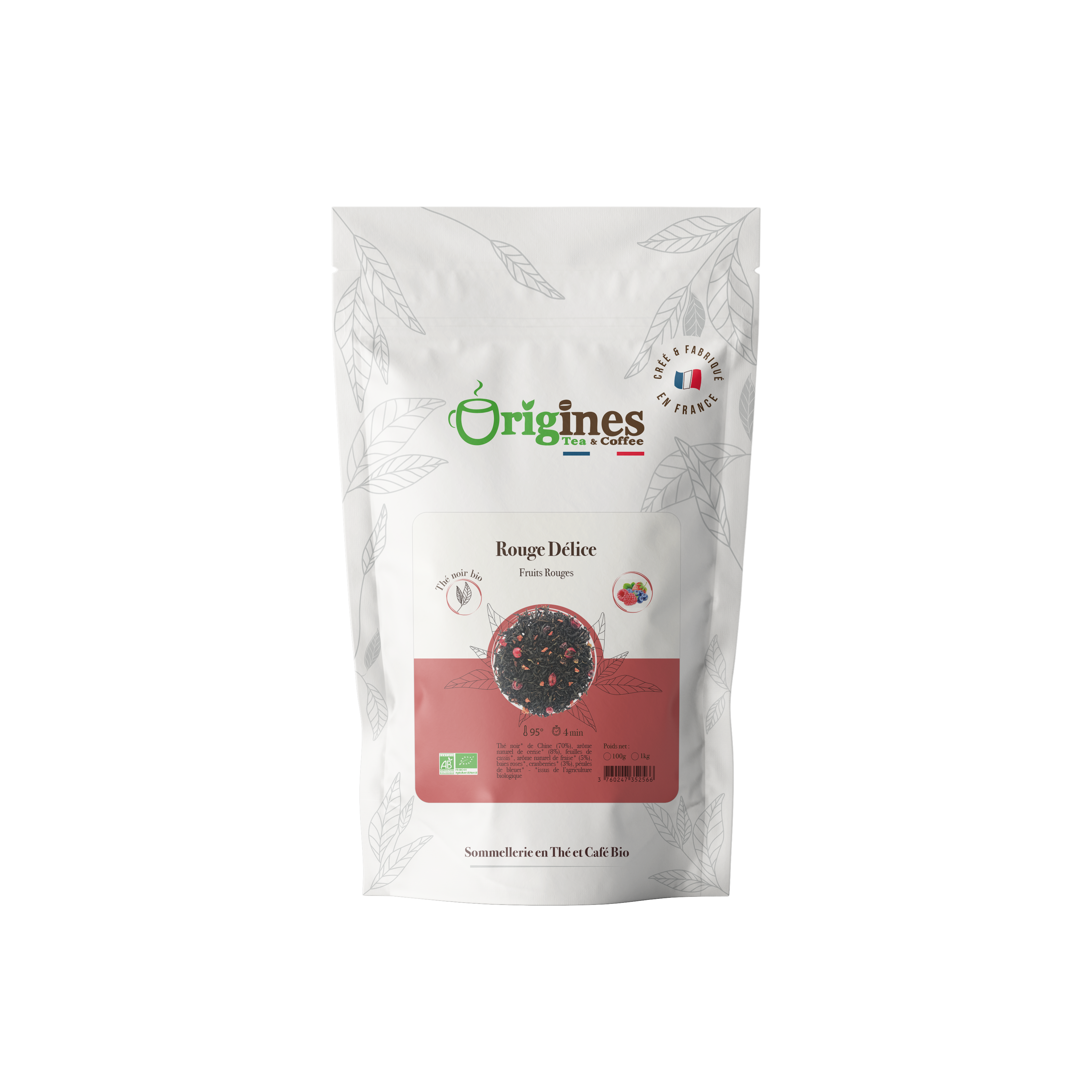 Organic Rouge Délice Black Tea - 100 g bag