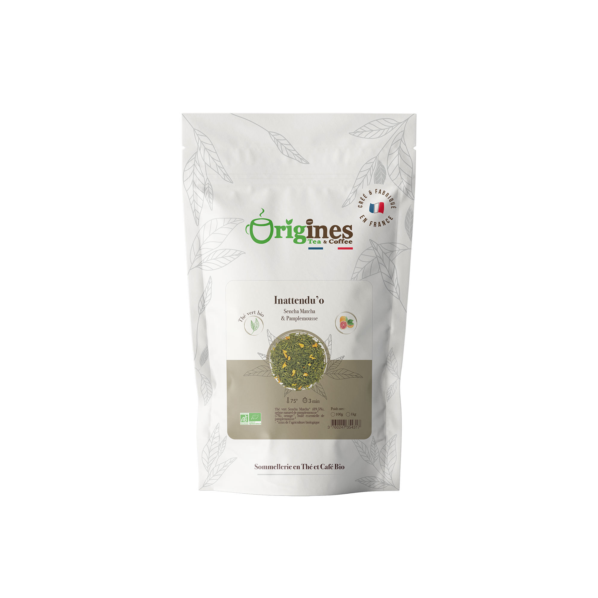 Inattendu'o Sencha-Matcha Organic Grapefruit - Japan - 100g bag