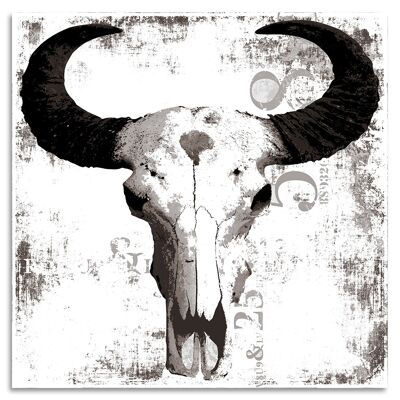 "Bulls Skull Black" Acrylglasbild - 100x100cm