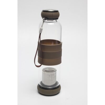 Glass bottle with integrated infuser - Brown