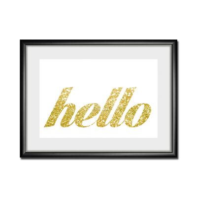 Hello Gold Rahmenbild - 40x30 cm