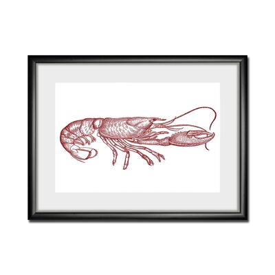 Pop Lobster Rahmenbild - 60x50 cm