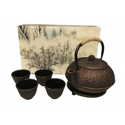 Mo Li Hua Teapot & Bowls Set - 1 L