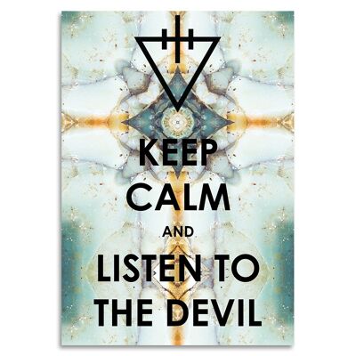 "Keep Calm and Listen to the devil" Acrylglasbild - 80x120cm