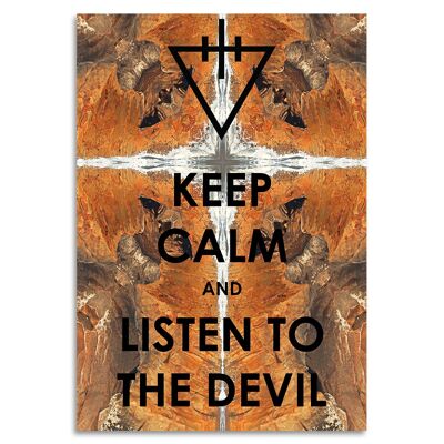 "Keep Calm and Listen to the devil" Acrylglasbild - 80x120 cm