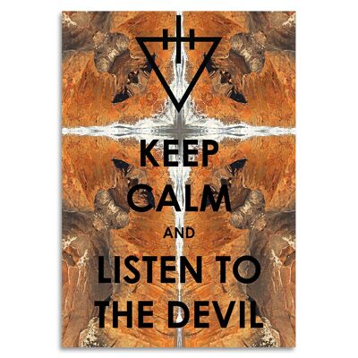 "Keep Calm and Listen to the devil" Acrylglasbild - 60x90 cm