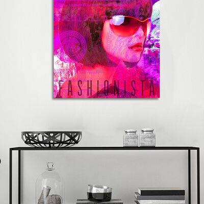 "Pink Fashionista" Leinwandbild - 60x60 cm