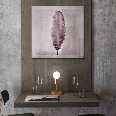 "Feather Line" Leinwandbild - 100x100 cm