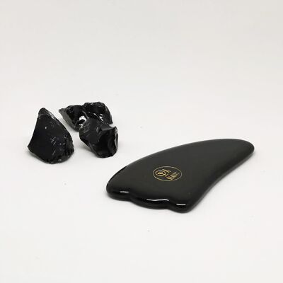 Black Obsidian Half Moon Gua Sha Massage | Restorer & Rejuvenating