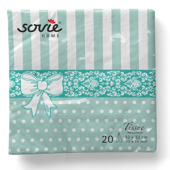 Serviette en tissu Bine à la menthe 33 x 33 cm, 20 pièces 5