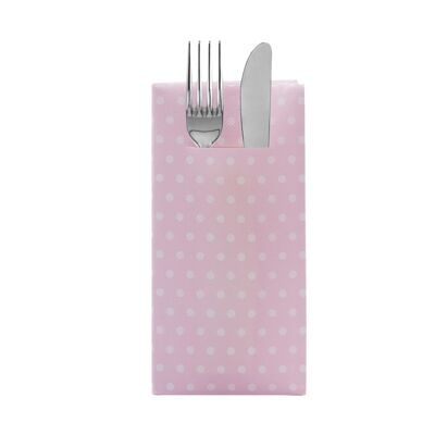 Cutlery napkin Iris in light pink from Linclass® Airlaid 40 x 40 cm, 12 pieces