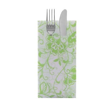 Serviette à couverts Liv en vert pomme en Linclass® Airlaid 40 x 40 cm, 12 pièces 1