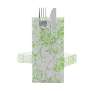 Serviette à couverts Liv en vert pomme en Linclass® Airlaid 40 x 40 cm, 12 pièces 2