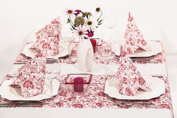 Nappe Liv in Bordeaux de Linclass® Airlaid 80 x 80 cm, 1 pièce - Floral 2