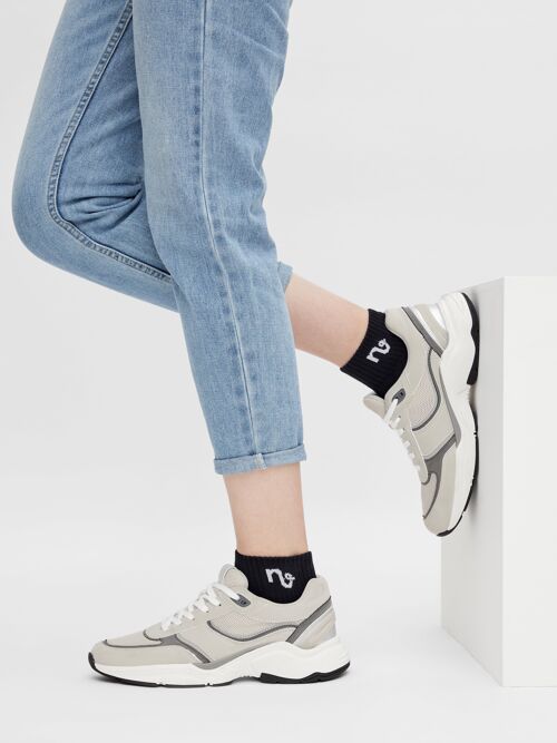 Kurze Bio-Socken - Schwarze Sneaker-Socken mit Logo
