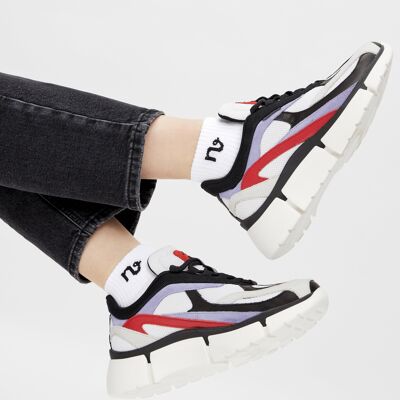 Calzini corti organici - calzini bianchi da sneaker con logo