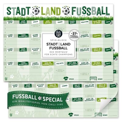 Stadt-Land-Fußball - Spielblock DIN A4