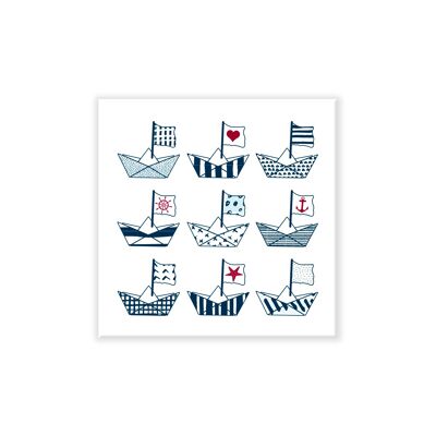 Magnet maritime - petits bateaux en papier