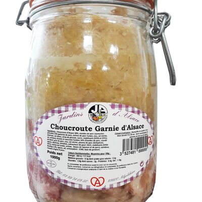 Sauerkraut garnished in 1000g jar