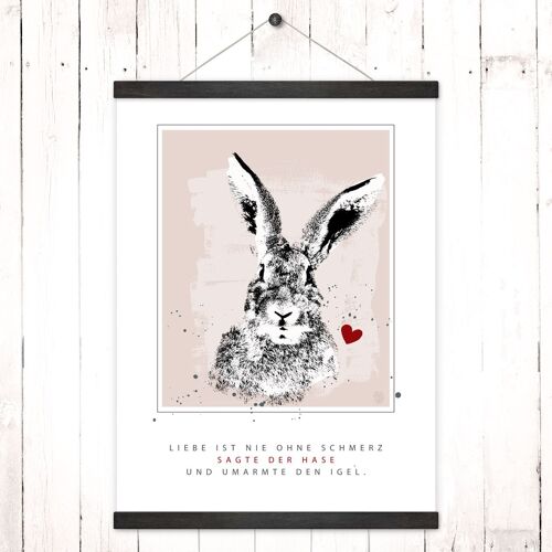 Poster + Posterleisten "Hase und Igel"