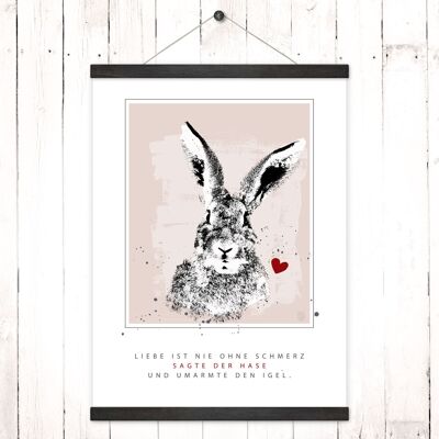 Poster + poster hangers "Hare and Hedgehog"