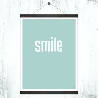 Póster + colgador de póster "Sonrisa"