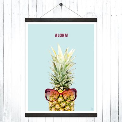 Póster + colgadores de póster "Aloha"