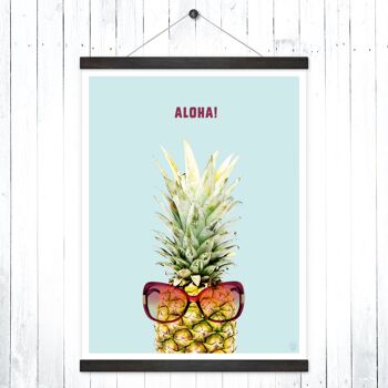Affiche + porte-affiches "Aloha" 1