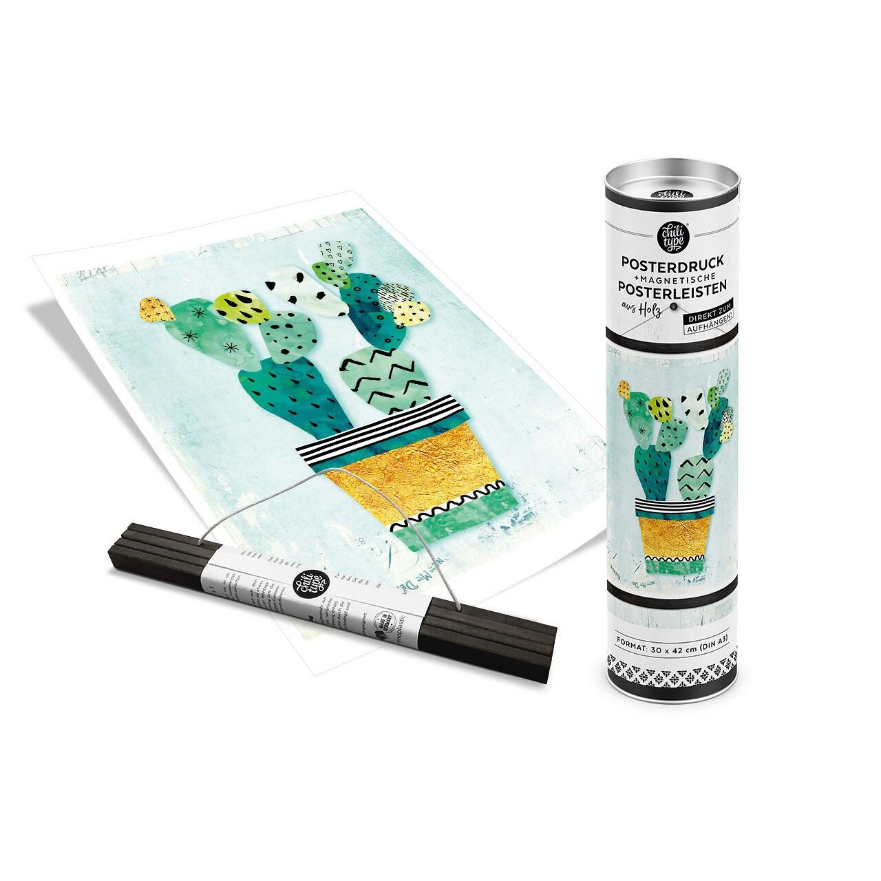 Poster + Posterleisten "Kaktus"