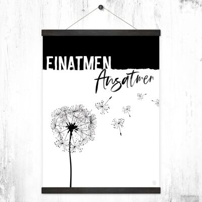 Poster + Posterleisten "Einatmen - Ausatmen"