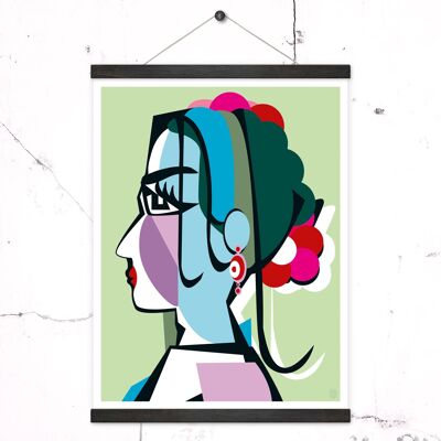 Póster + colgador de póster "Frida"