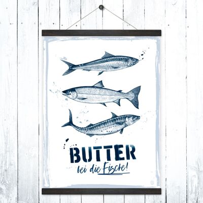 Affiche maritime + porte-affiches "Beurre au poisson"