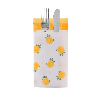 Cutlery napkin Rosita in yellow from Linclass® Airlaid 40 x 40 cm, 12 pieces