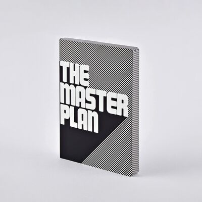 The Master Plan - Graphic L  | nuuna Notizbuch A5+ | 3,5 mm Punktraster | 120 g Premium-Papier | Leder schwarz | nachhaltig produziert in Deutschland