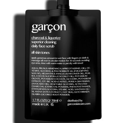 Garçon Mens Cleaning Charcoal Face Scrub
