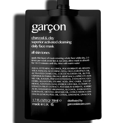 Garçon Mens Cleaning Charcoal Face Mask