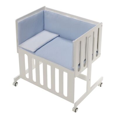 LIT CO-SOMMEIL MINANA EN HÊTRE + LITERIE + VÊTEMENT + MATELAS - MOD. ASTRID-