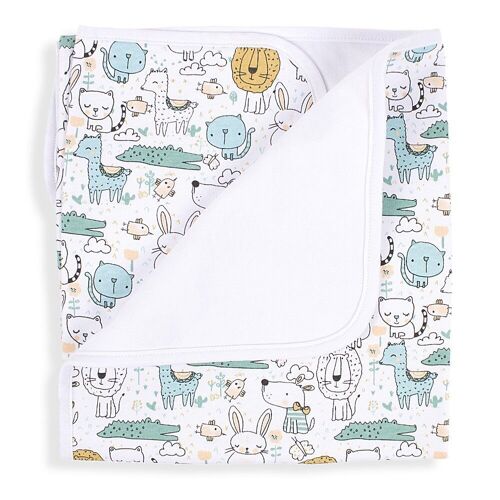 RECEIVING BLANKET - 78X78 - JERSEY COTTON FABRIC - MOD. GATITO