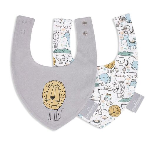 BANDANA BIB (PACK 2 UNITS) - 38X22 - COTTON FABRIC - MOD. GATITOS