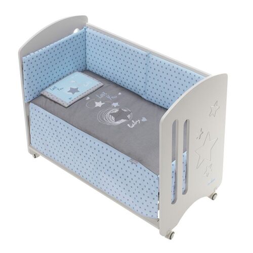 3 PCS SET COT BED 60X120 (QUILT+BUMPER+PILLOW) - MOD. LOVE YOU -