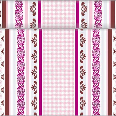 Tischläufer Jule in Braun-Rosa aus Linclass® Airlaid 40 cm x 4,80 m, 1 Stück - Ornamente