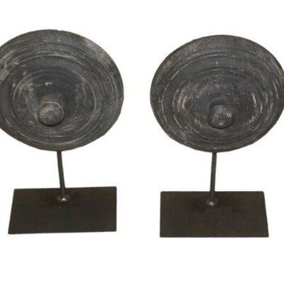 Wooden Lid - Iron Stand - Home decor - 30cm height