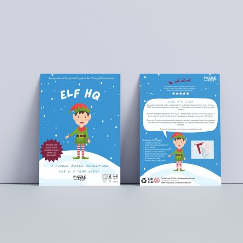 Christmas Children’s Escape Room Game - Elf HQ (Age 6-9) Board Game Puzzle