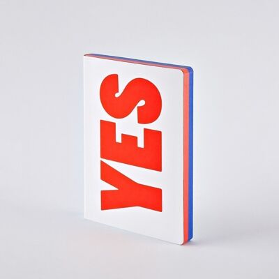 Yes – No - Graphic L | nuuna notebook A5+ | 3.5 mm dot grid | 120 g premium paper | leather white | sustainably produced in Germany