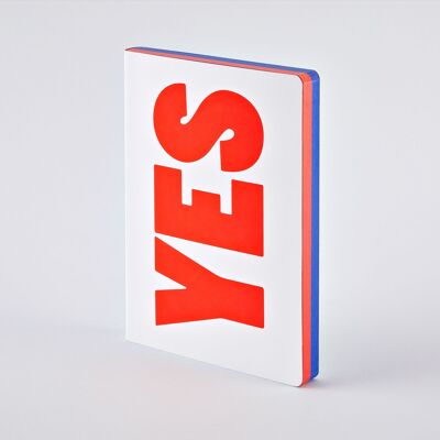 Yes – No - Graphic L | nuuna notebook A5+ | 3.5 mm dot grid | 120 g premium paper | leather white | sustainably produced in Germany