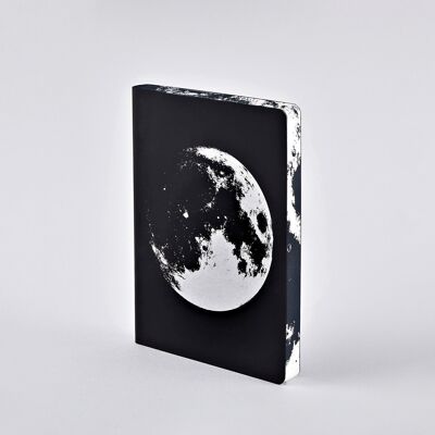 Moon - Graphic L | nuuna notebook A5+ | Dotted Journal | 3.5mm dot grid | 256 numbered pages | 120g premium paper | leather black | sustainably produced in Germany