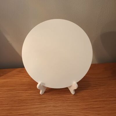 16cm Round Plaque With Stand - 3mm White Acrylic