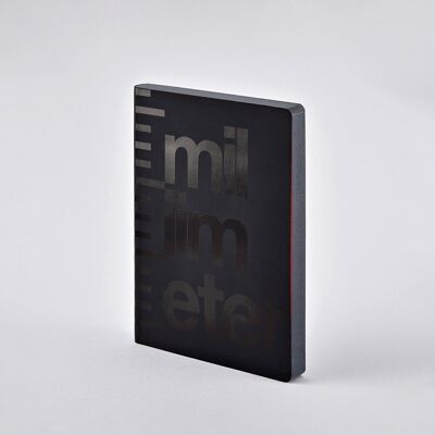 MM - Gráfico L | libreta nuuna A5+ | papel cuadriculado | 256 páginas | Papel premium de 120 g | Arquitectura del cuaderno de bocetos | cuero negro | producido de forma sostenible en Alemania